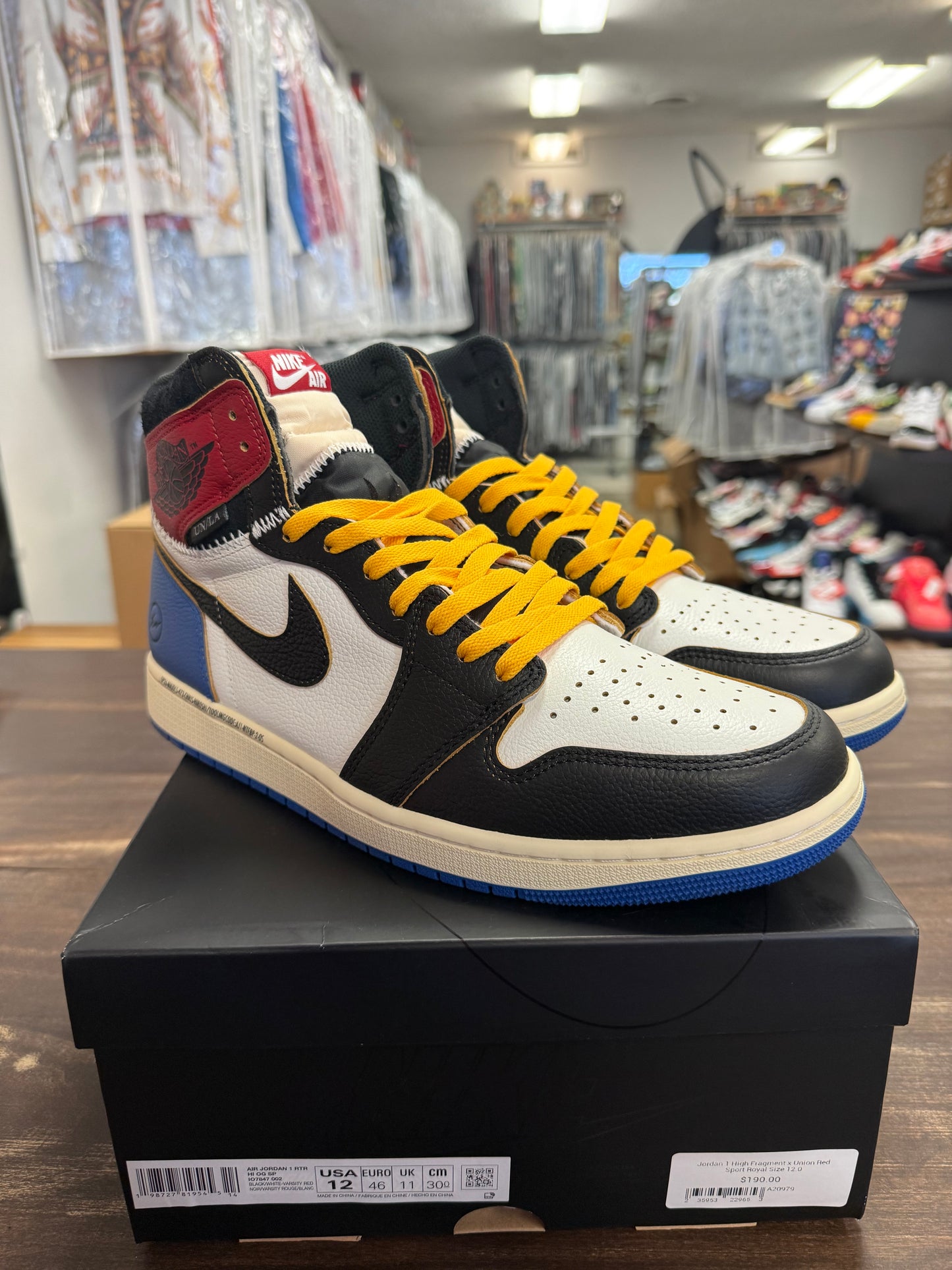 Jordan 1 High Fragment x Union Red Sport Royal