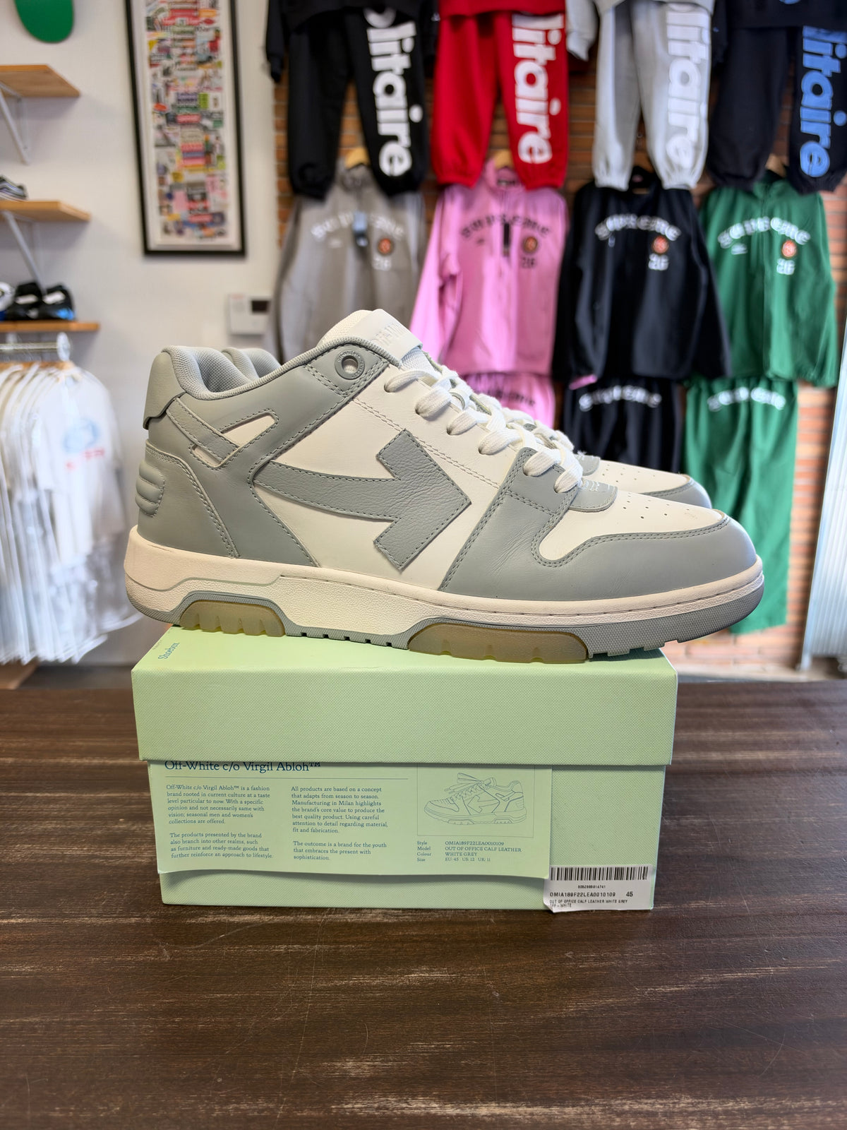 Off-White Out Of Office Calf Leather White Grey