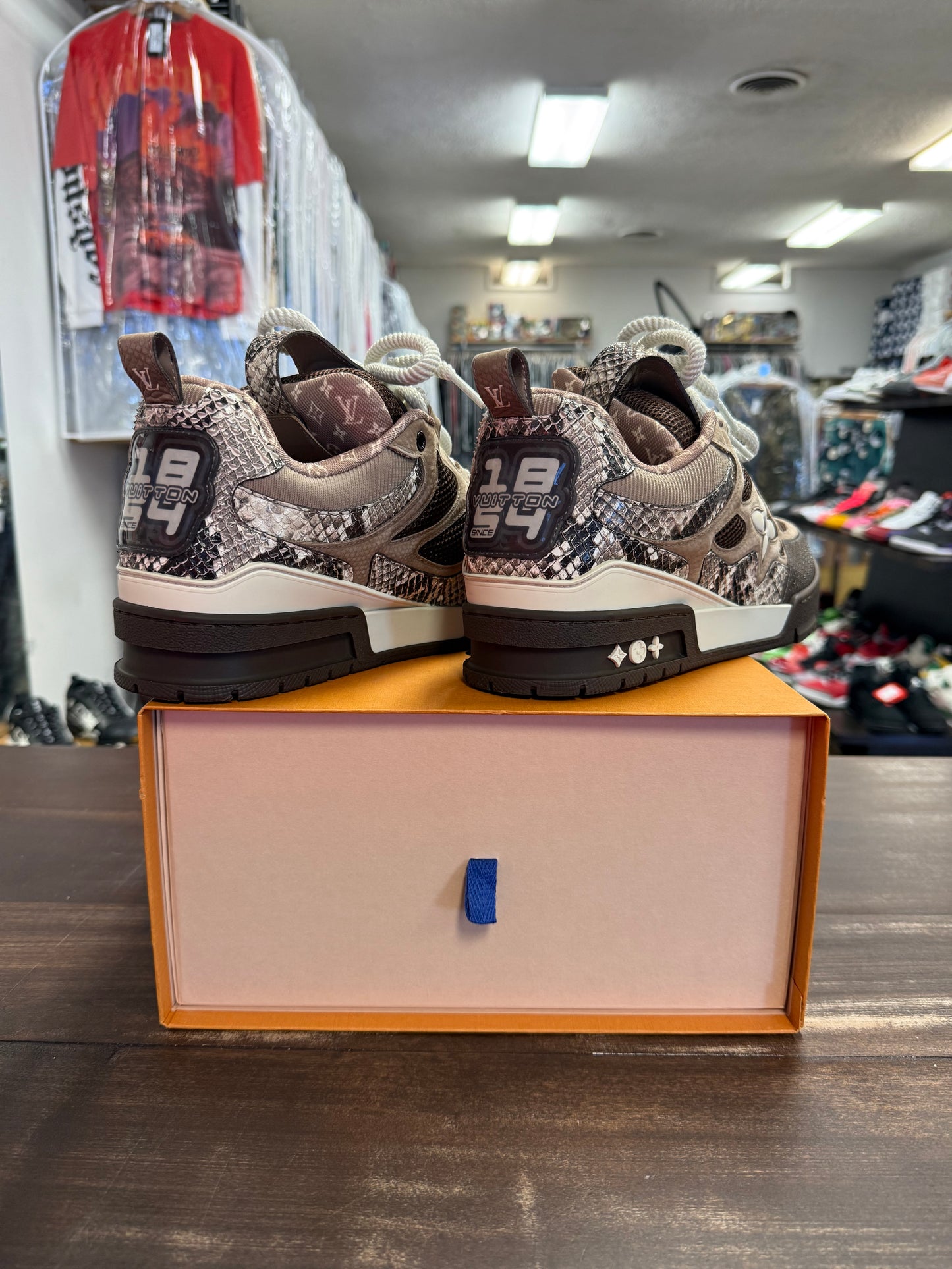 LV Skate Sneaker Brown Python