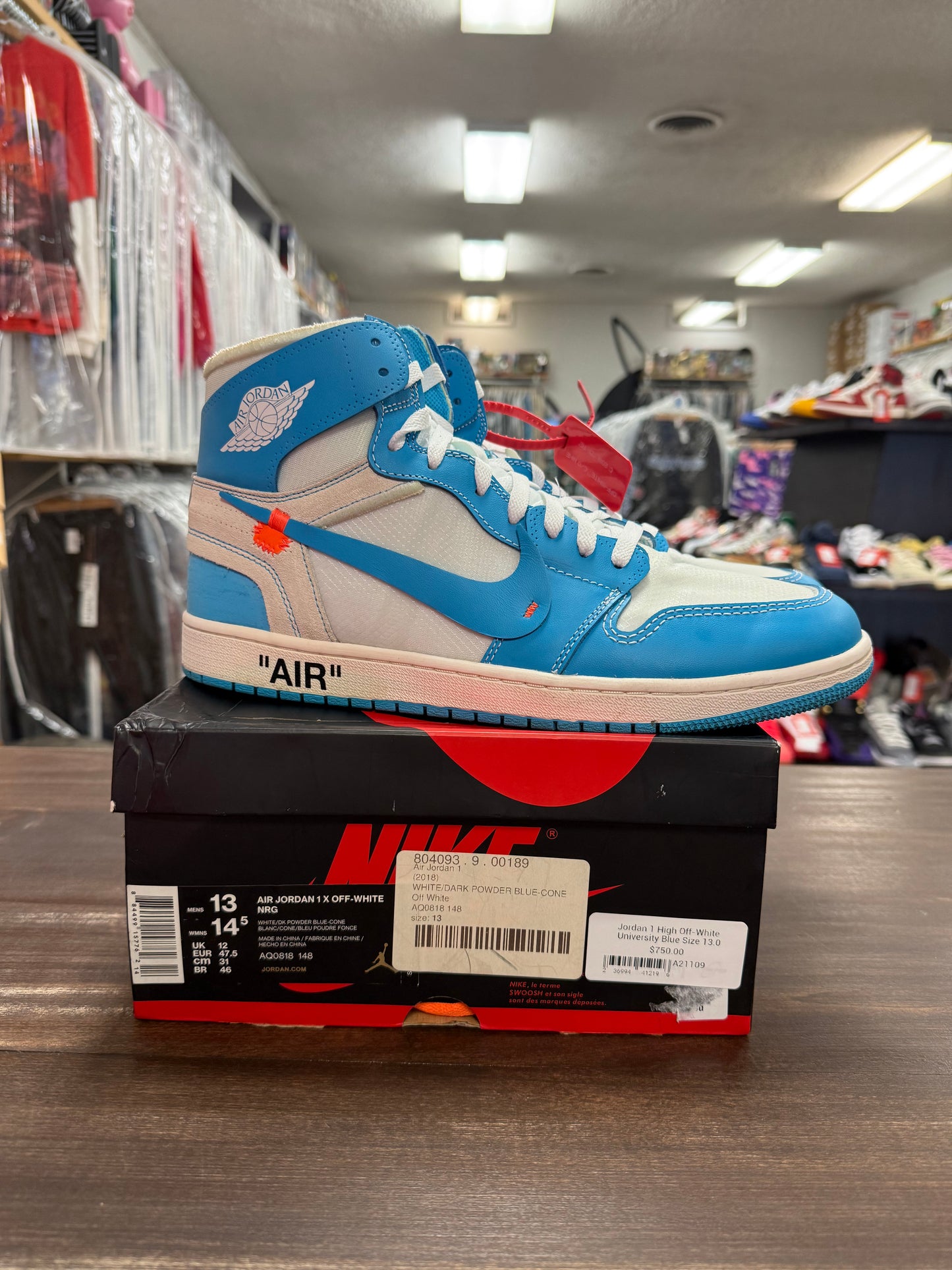 Jordan 1 High Off-White University Blue