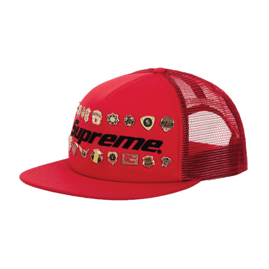 Supreme Pins Mesh Back 5-Panel Red