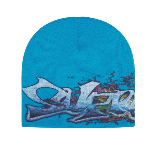 Supreme Tag Beanie Cyan