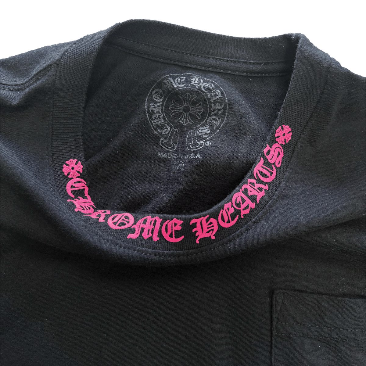 Chrome Hearts Long Sleeve Pocket Crew Hot Pink Black