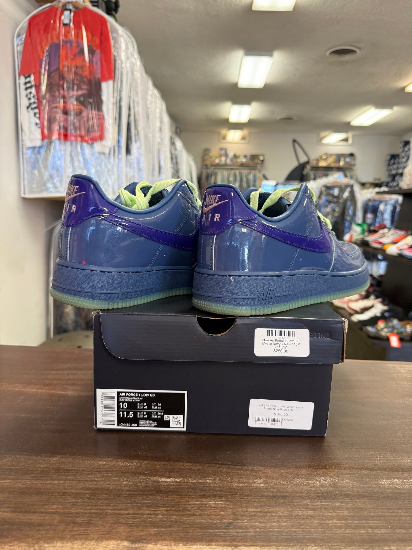 Nike Air Force 1 Low Patent Leather Mystic Navy Grape
