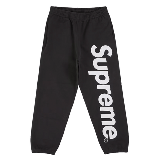 Supreme Satin Applique Sweatpant Black