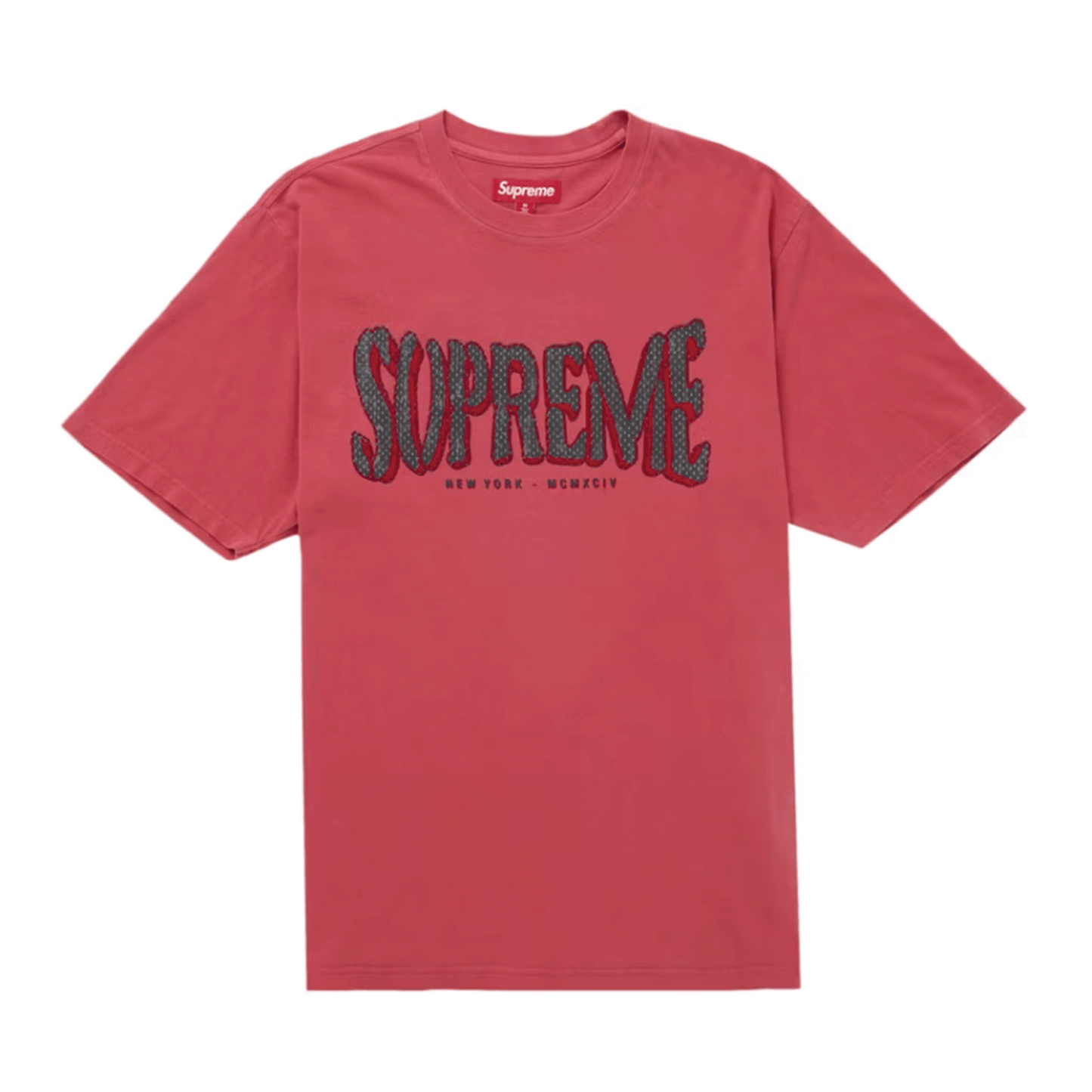 Supreme Flocked Washed S/S Top Red