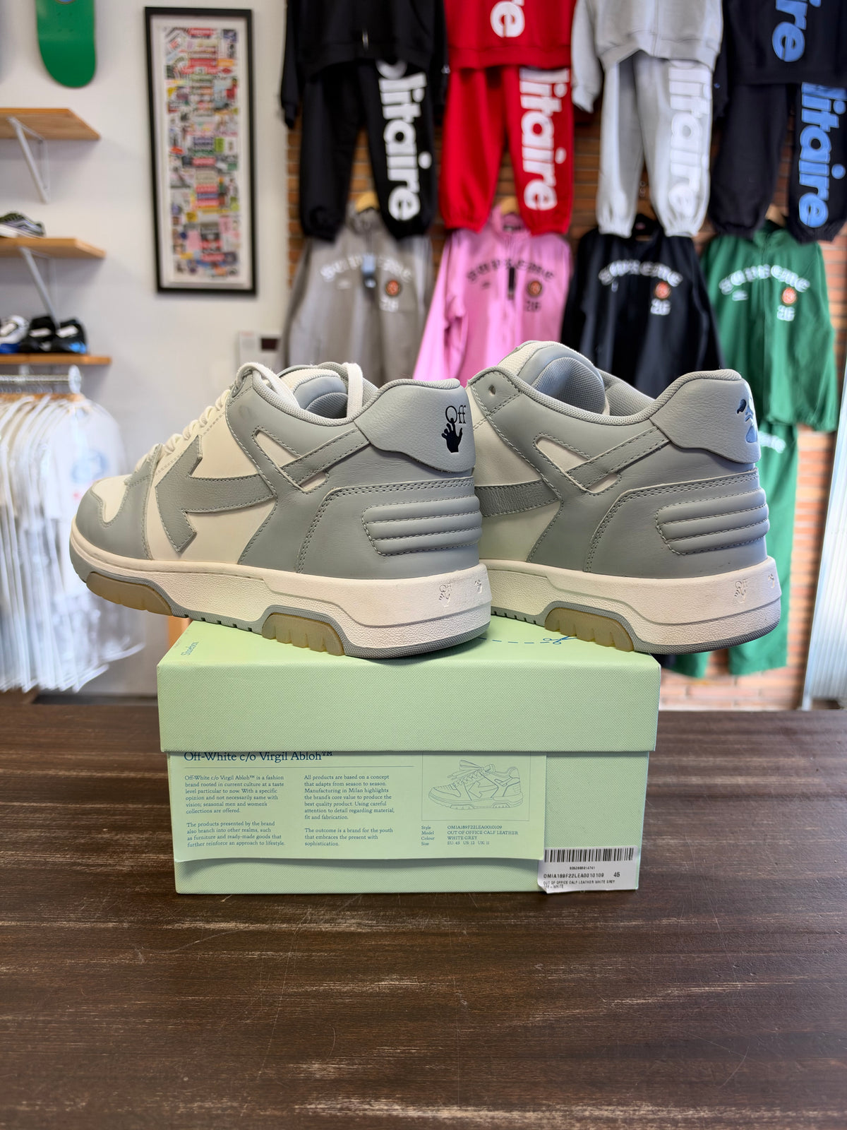 Off-White Out Of Office Calf Leather White Grey