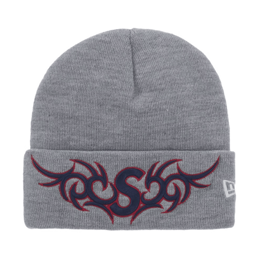 Supreme New Era Tribal S Logo Beanie Heather Grey