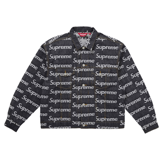 Supreme Jacquard Logos Denim Jacket Indigo