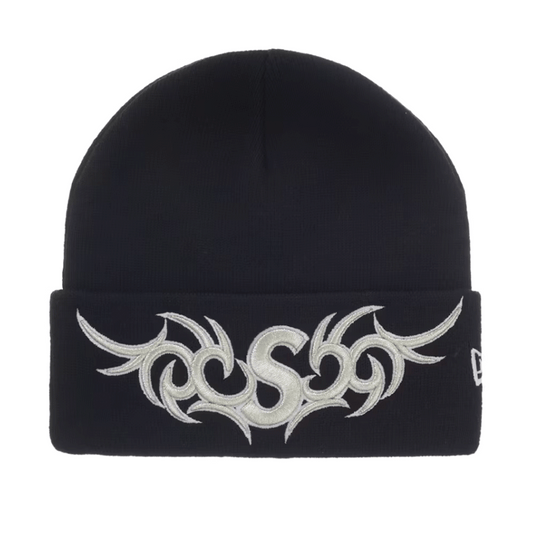 Supreme New Era Tribal S Logo Beanie Black