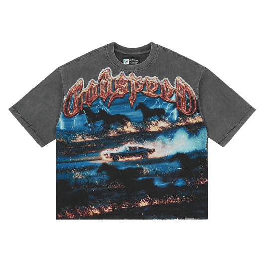 GodSpeed Horsepower T-shirt Grey Wash