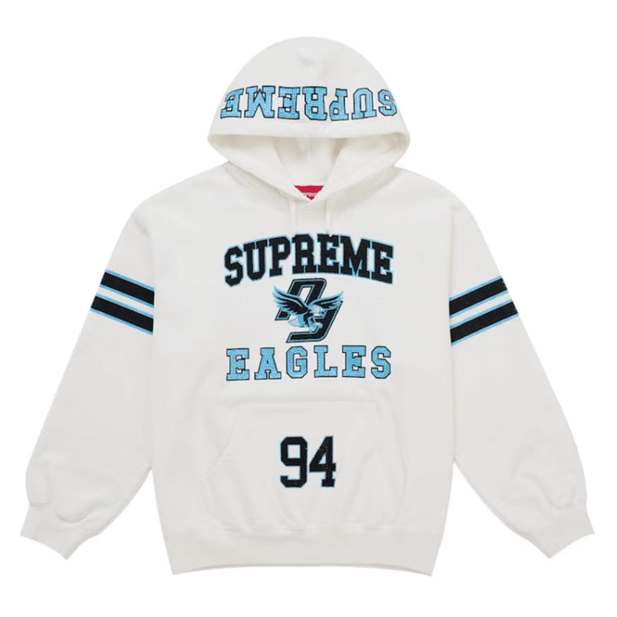 Supreme Rhinestone Eagle Hooded Sweatshirt White
