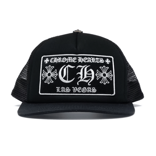 Chrome Hearts CH Las Vegas Trucker Hat Black/Black