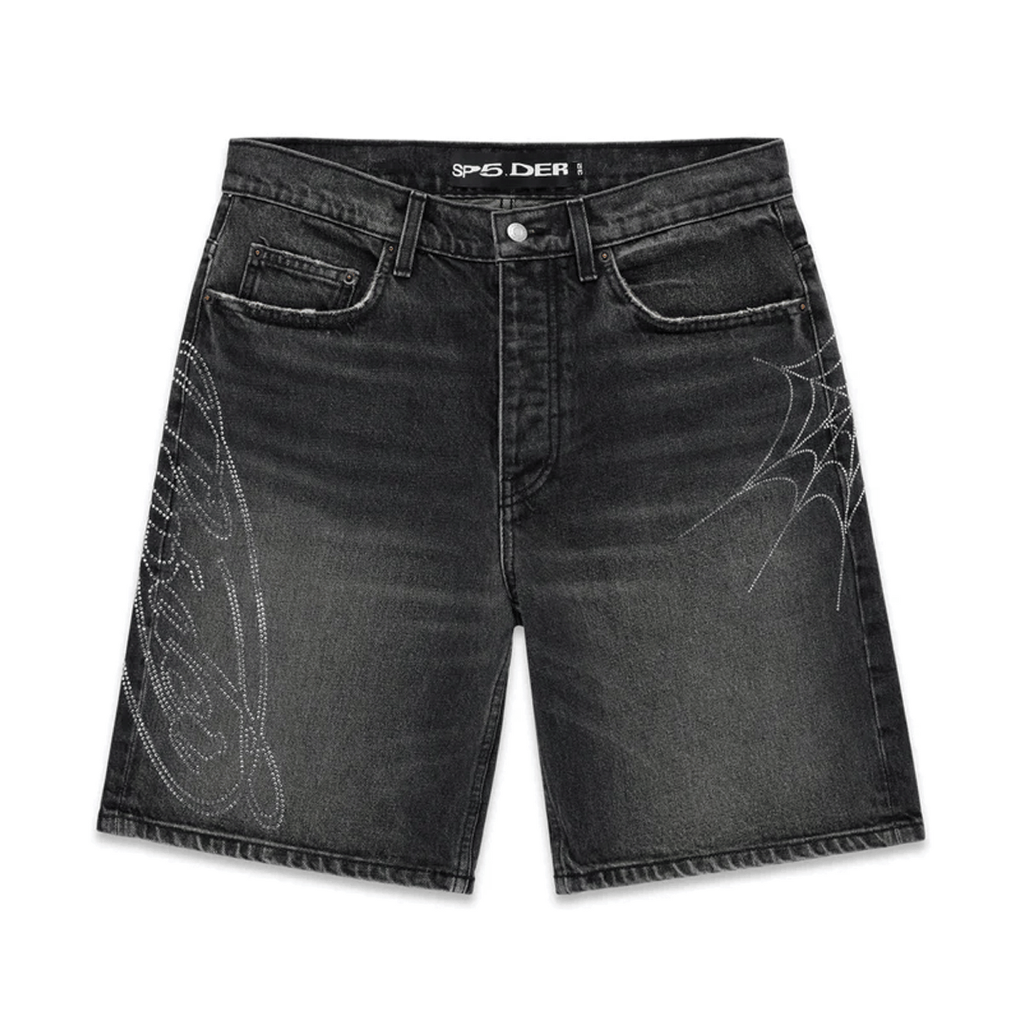 SP5DER SCRIPT WEB DENIM SHORT