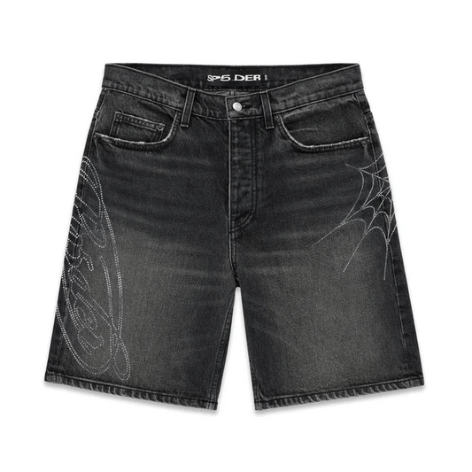 SP5DER SCRIPT WEB DENIM SHORT