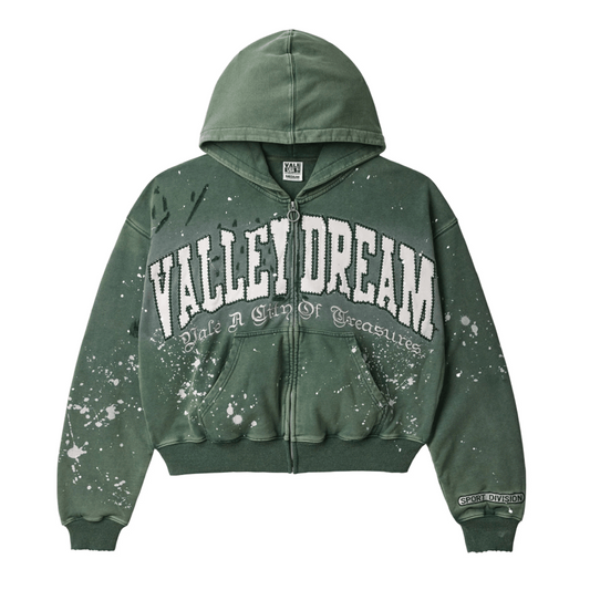 Vale Forever Pine Paint Zip Up Hoodie