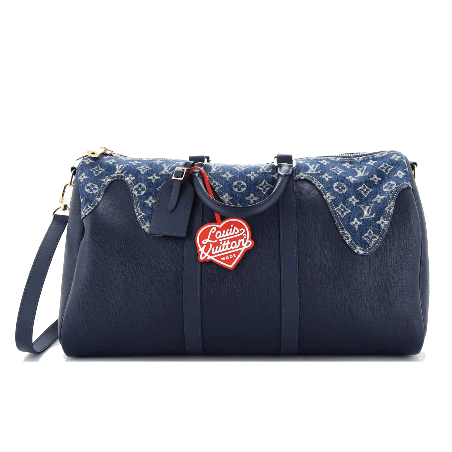 Louis Vuitton Nigo Keepall Bandouliere Bag Monogram Denim and Taurillon Leather