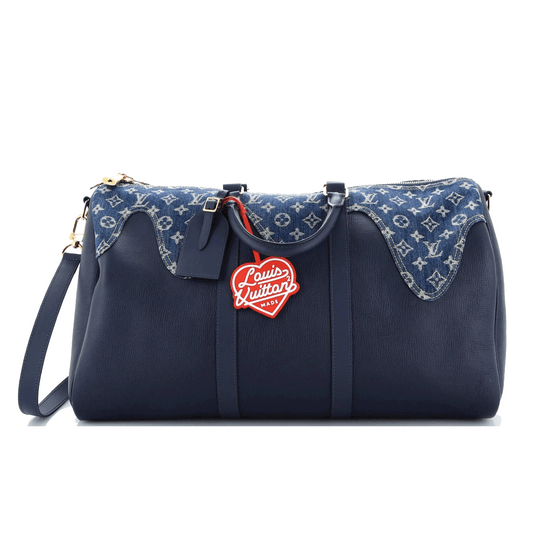 Louis Vuitton Nigo Keepall Bandouliere Bag Monogram Denim and Taurillon Leather