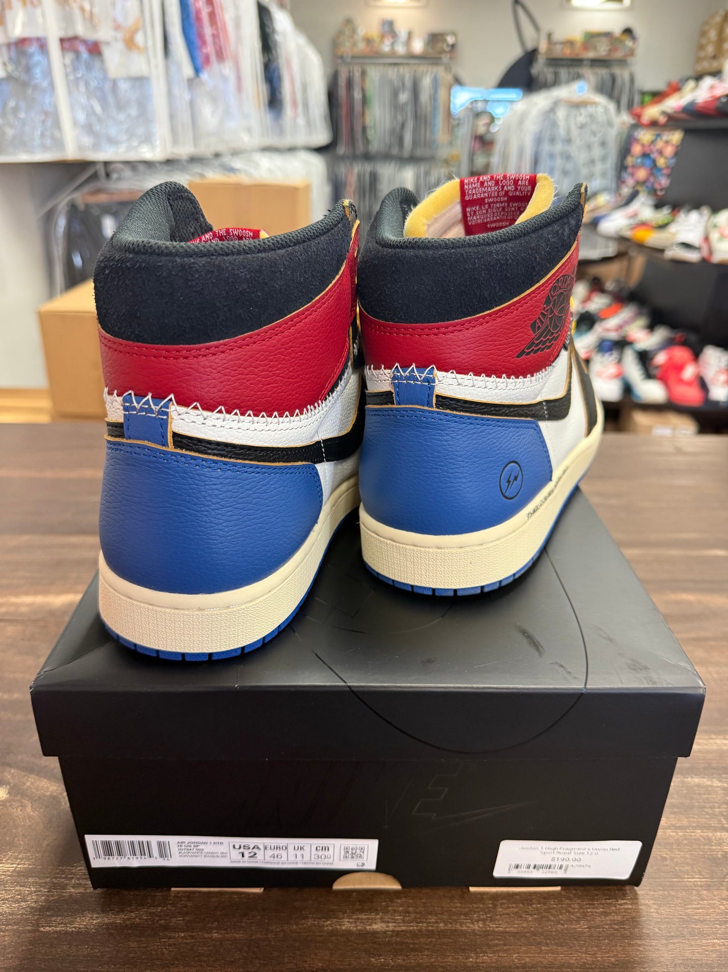 Jordan 1 High Fragment x Union Red Sport Royal