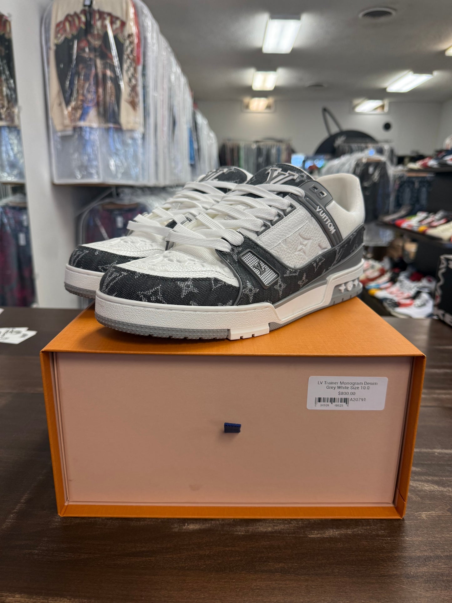 LV Trainer Monogram Denim Grey White