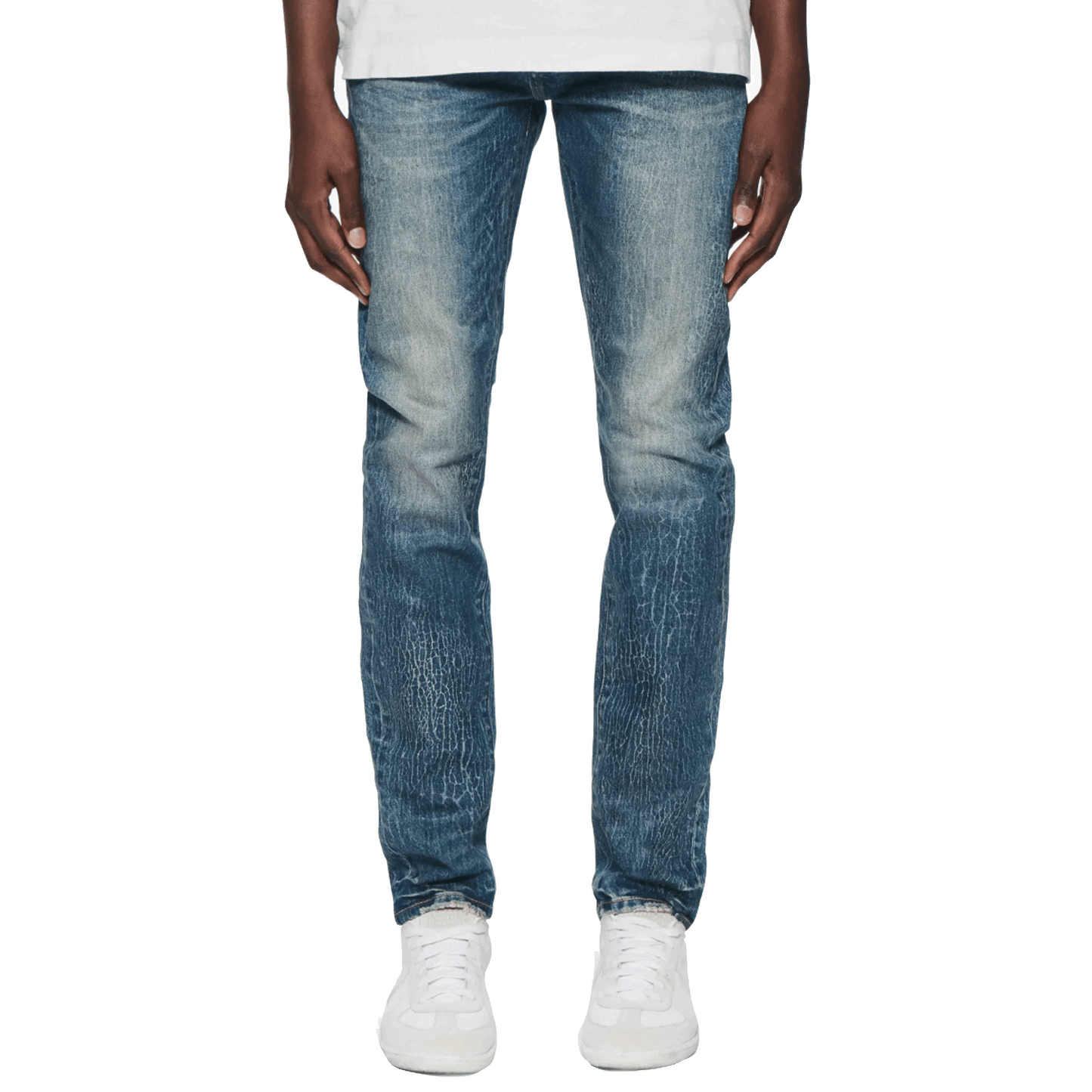 PURPLE BRAND Crackle Coated Skinny Jeans
