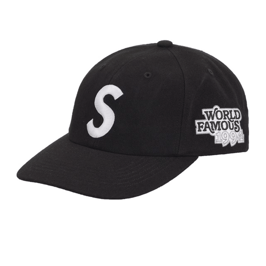 Supreme World Famous S Logo 6-Panel Black