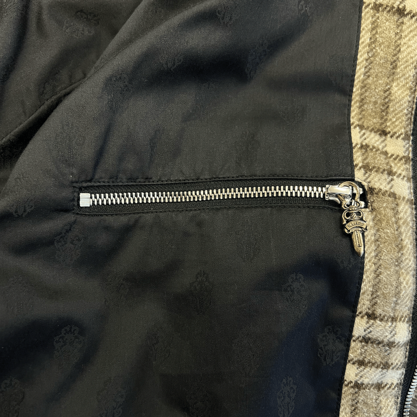 Chrome Hearts Fur Collar Zip Up Jacket
