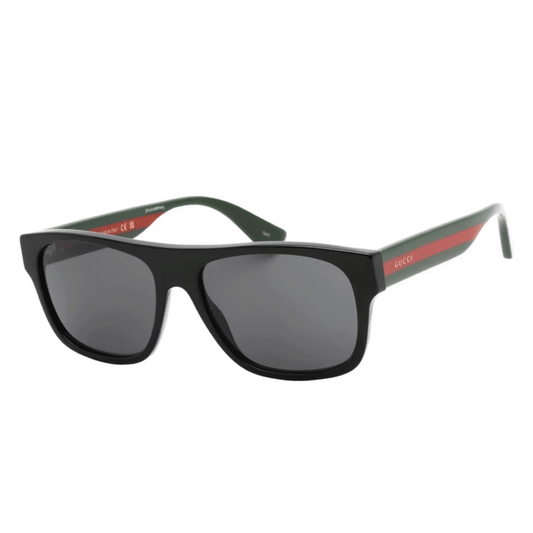 Gucci Rectangular Sunglasses Black/Grey (GG0341S-001)