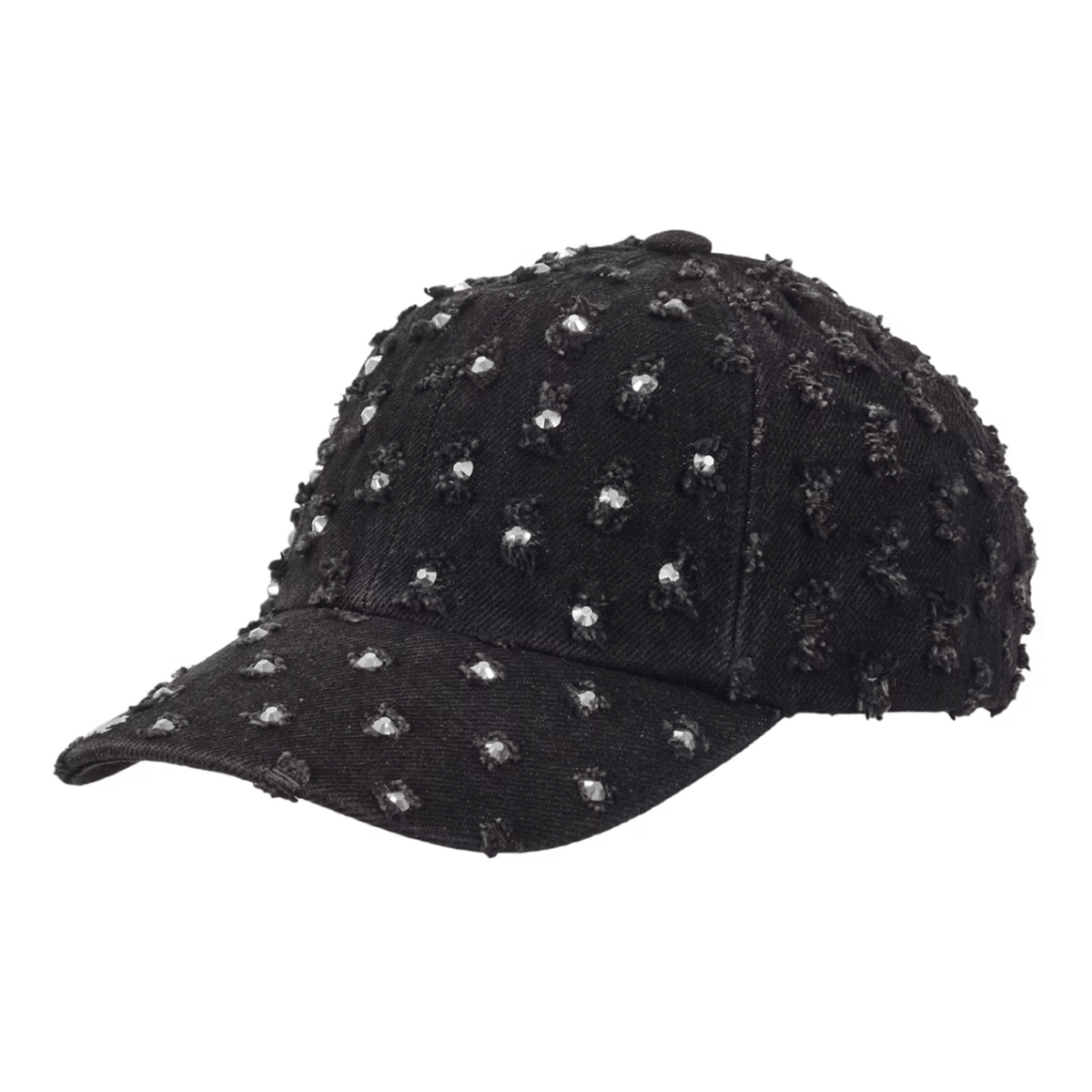 Supreme Hole Punch Rhinestone Denim 6-Panel Black