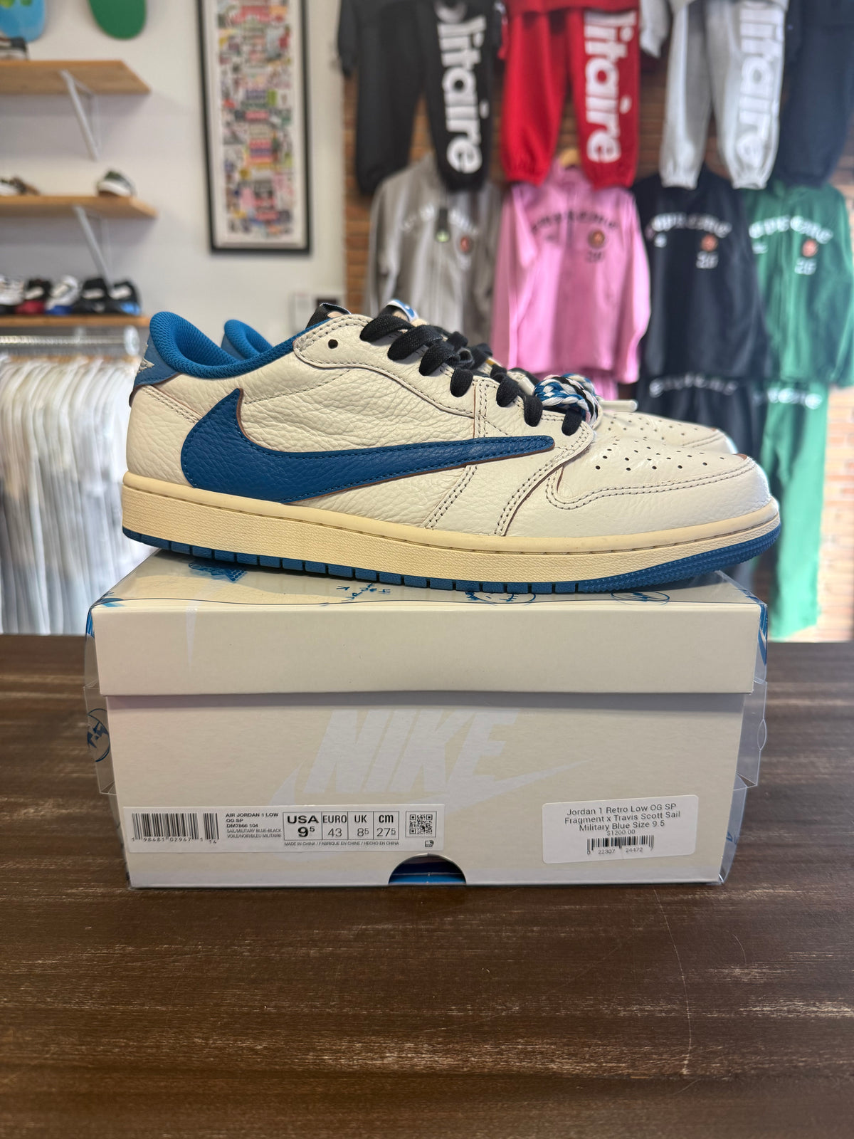 Jordan 1 Low SP Fragment x Travis Scott Sail Military Blue
