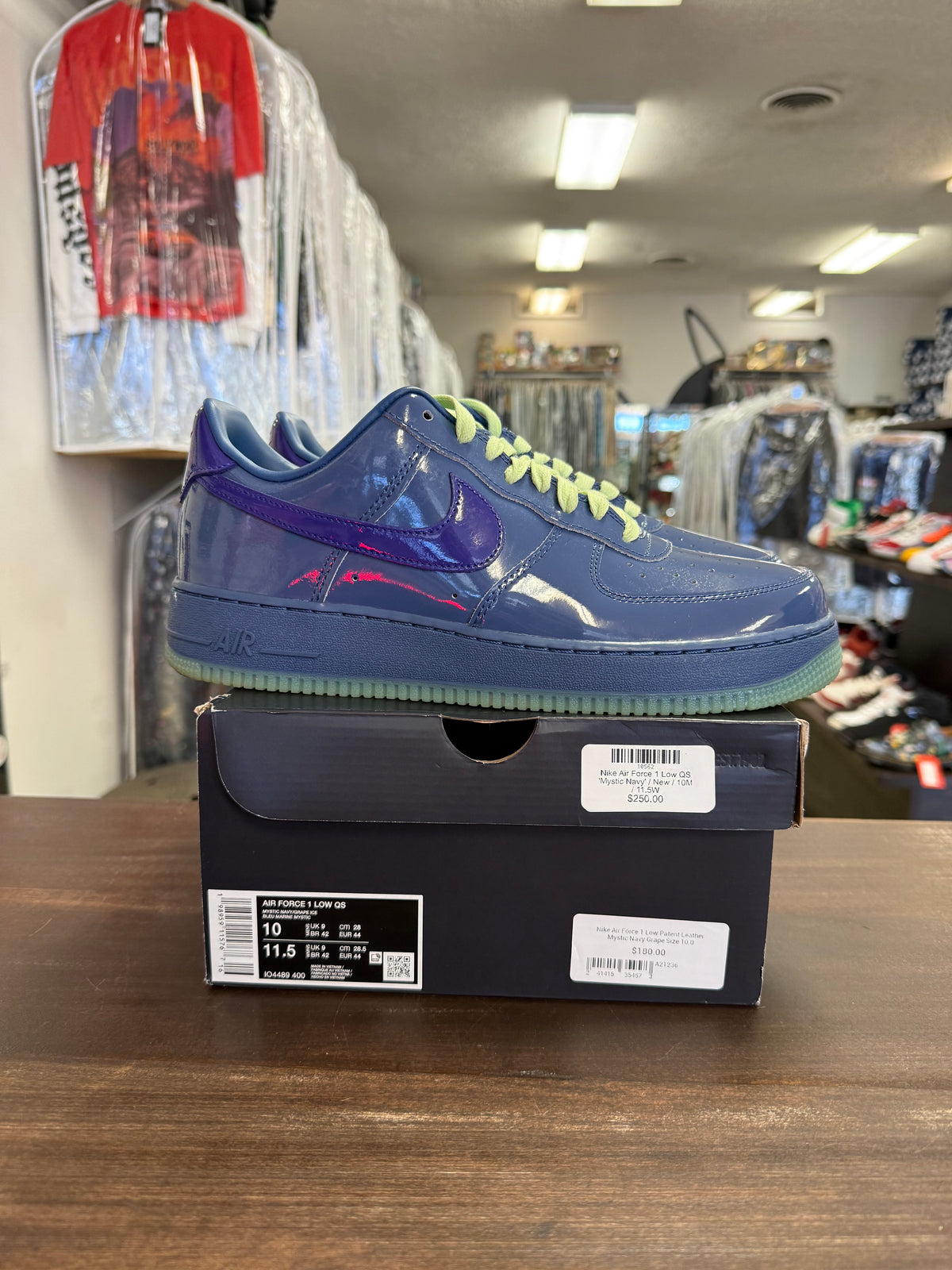 Nike Air Force 1 Low Patent Leather Mystic Navy Grape