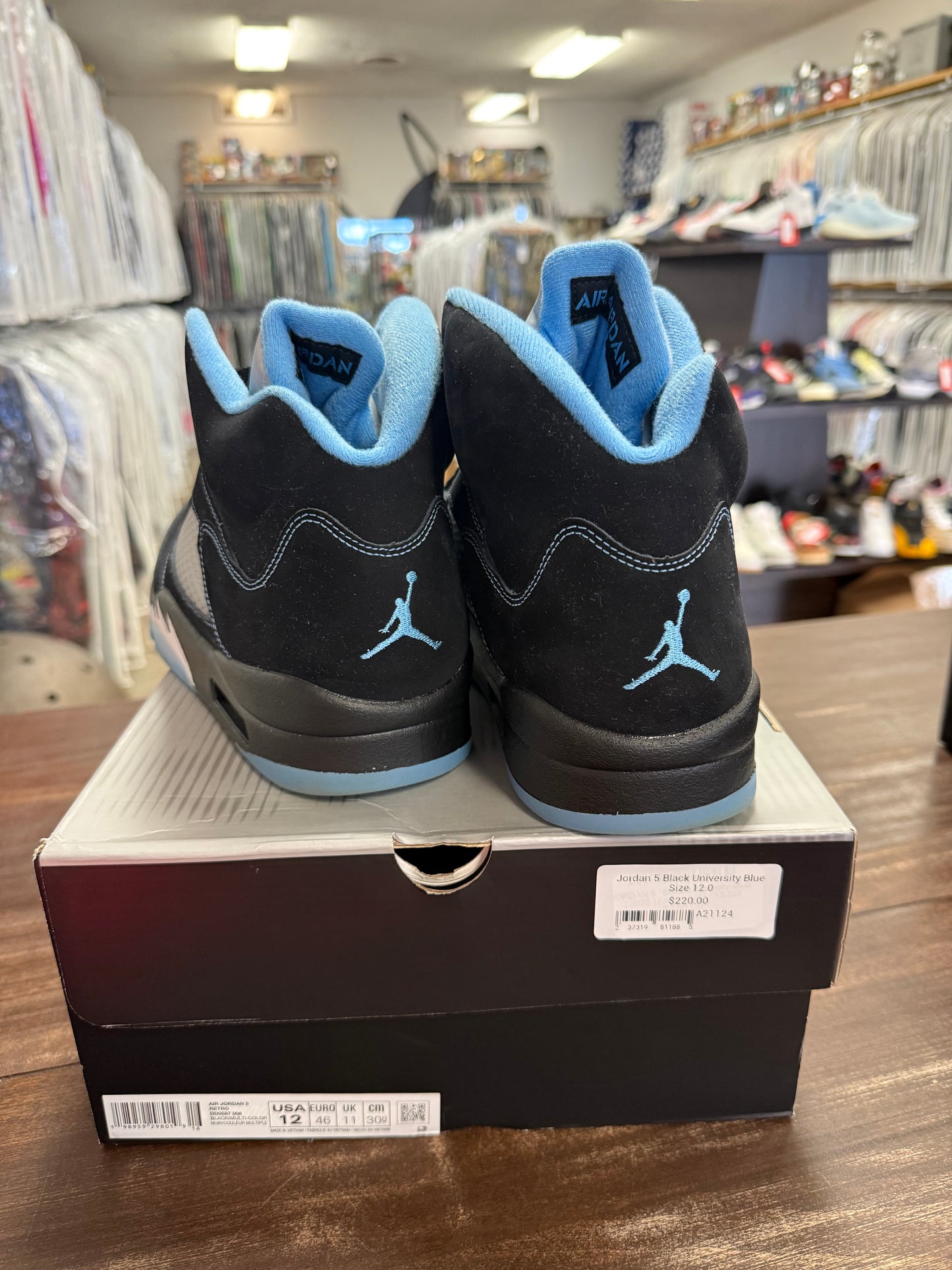 Jordan 5 Black University Blue