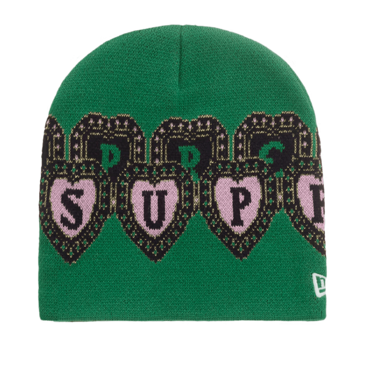 Supreme New Era Hearts Beanie Green
