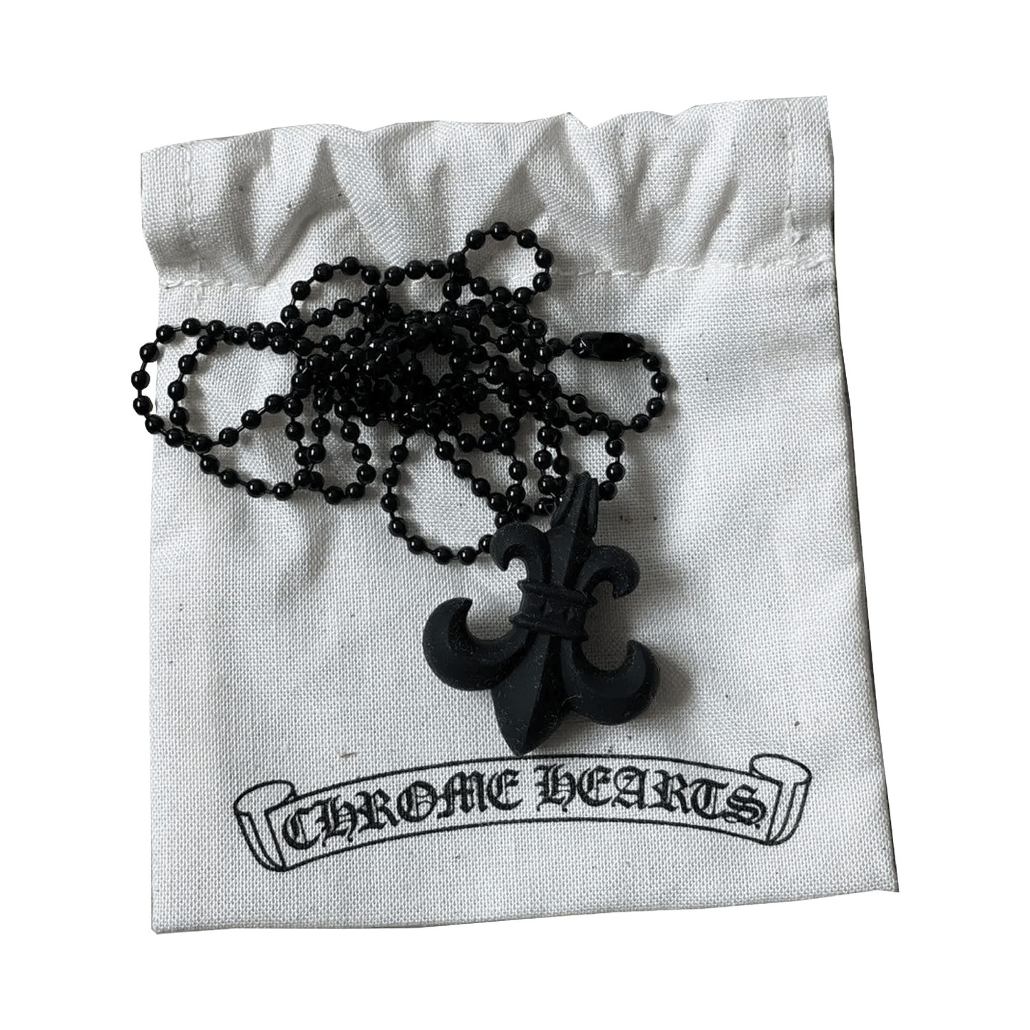 Chrome Hearts BS Fleur Pendant Necklace Black