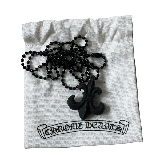 Chrome Hearts BS Fleur Pendant Necklace Black