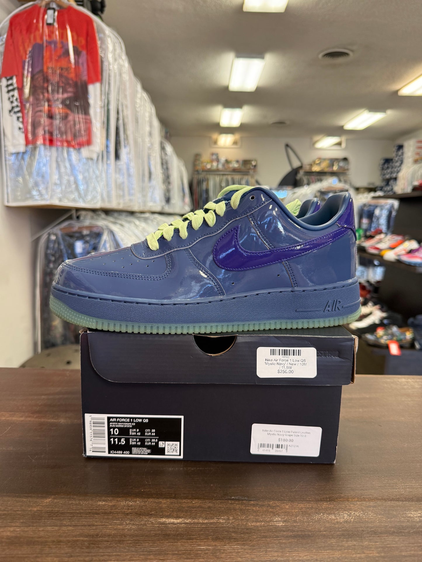 Nike Air Force 1 Low Patent Leather Mystic Navy Grape