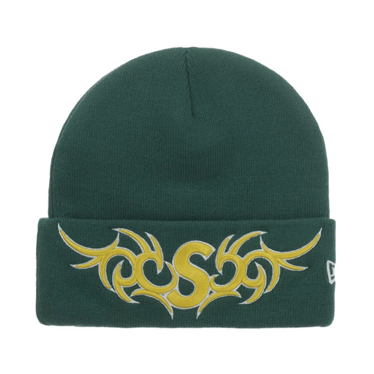 Supreme New Era Tribal S Logo Beanie Green