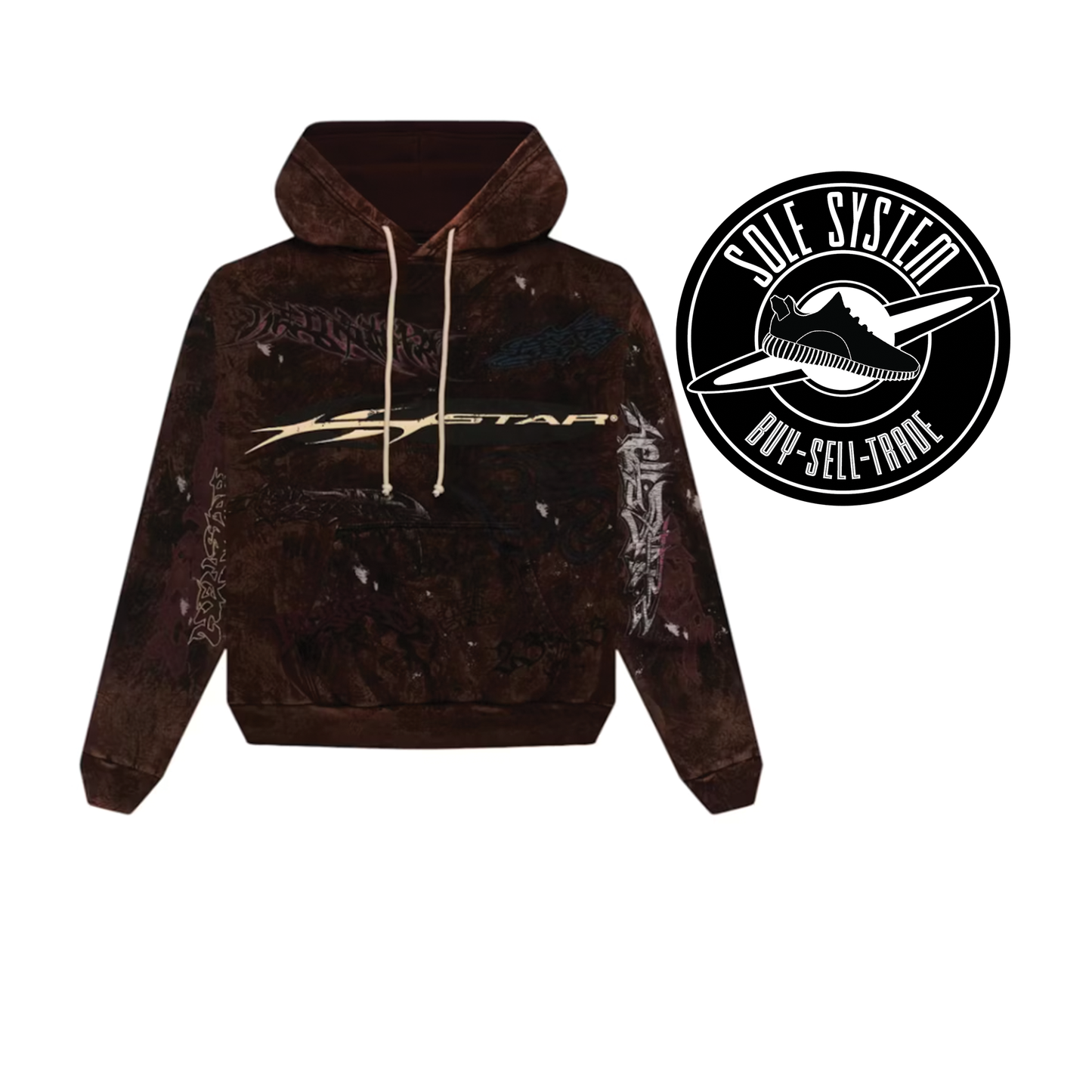 Hellstar Graffiti Hoodie Brown