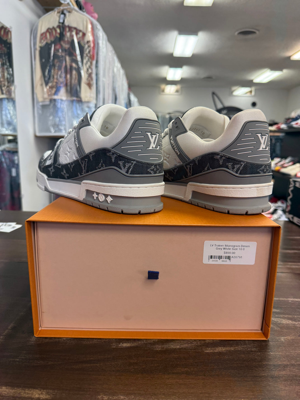 LV Trainer Monogram Denim Grey White