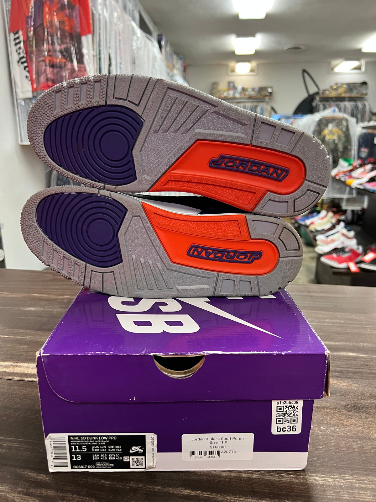 Jordan 3 Black Court Purple