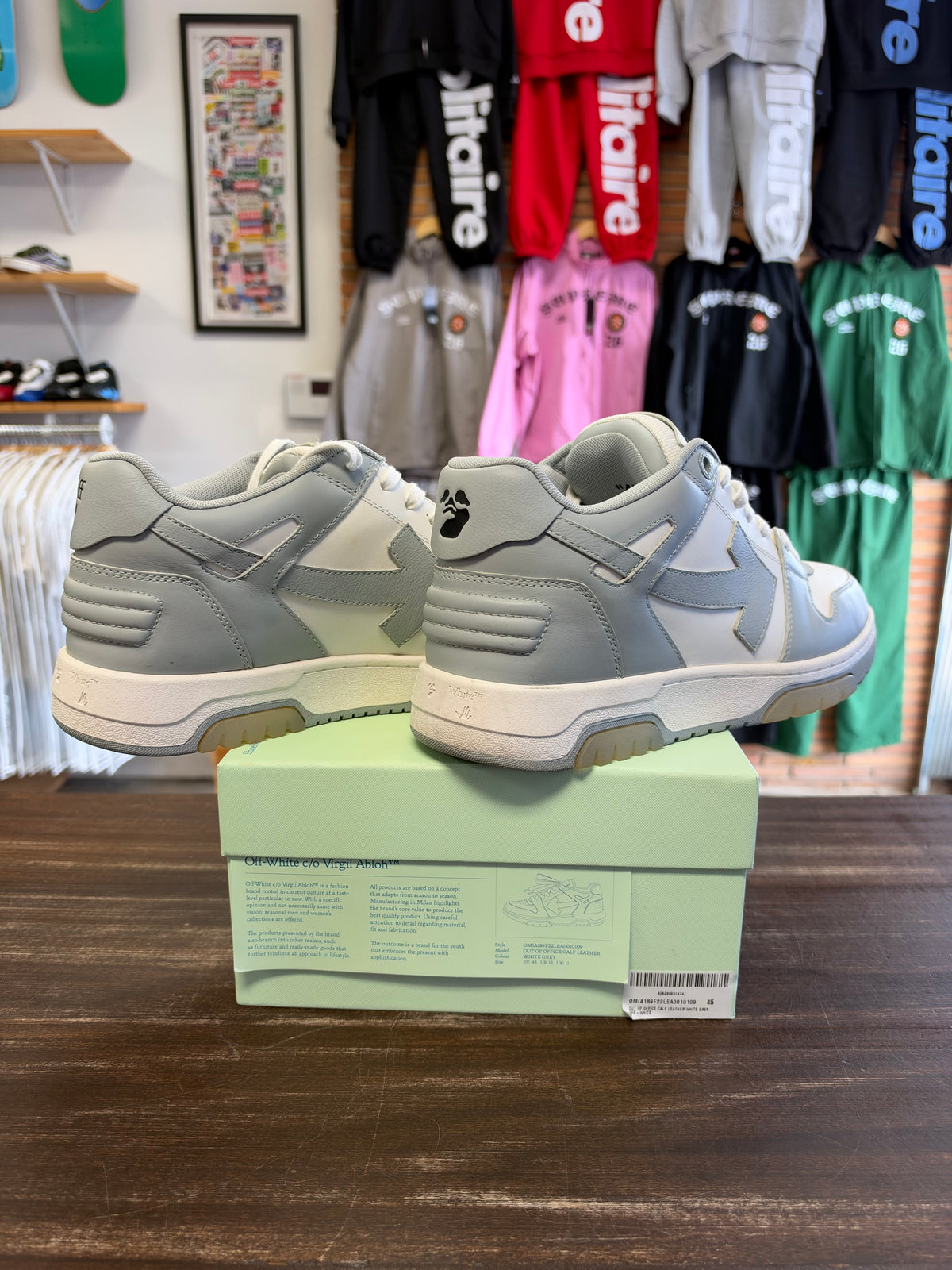 Off-White Out Of Office Calf Leather White Grey