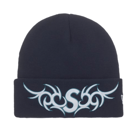 Supreme New Era Tribal S Logo Beanie Navy