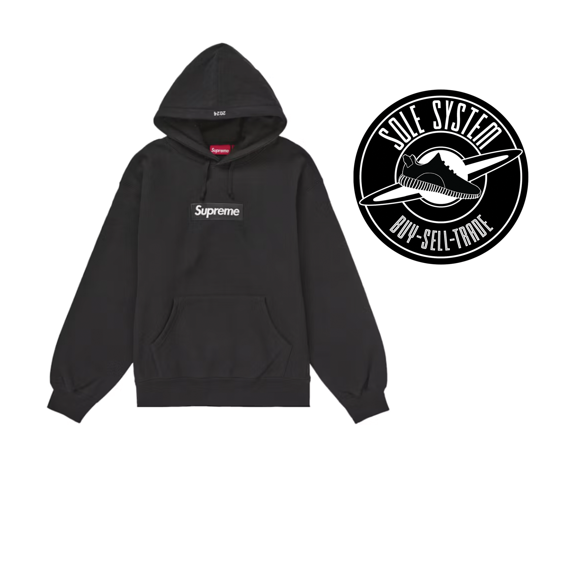 Supreme Box Logo Hoodie (FW24) Black – Sole System Supreme Box Logo Hoodie (FW24) Black – Sole System