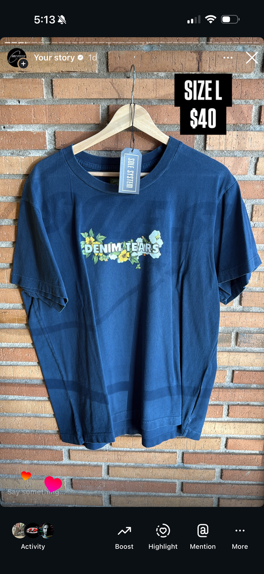 DENIM TEARS NAVY TEE