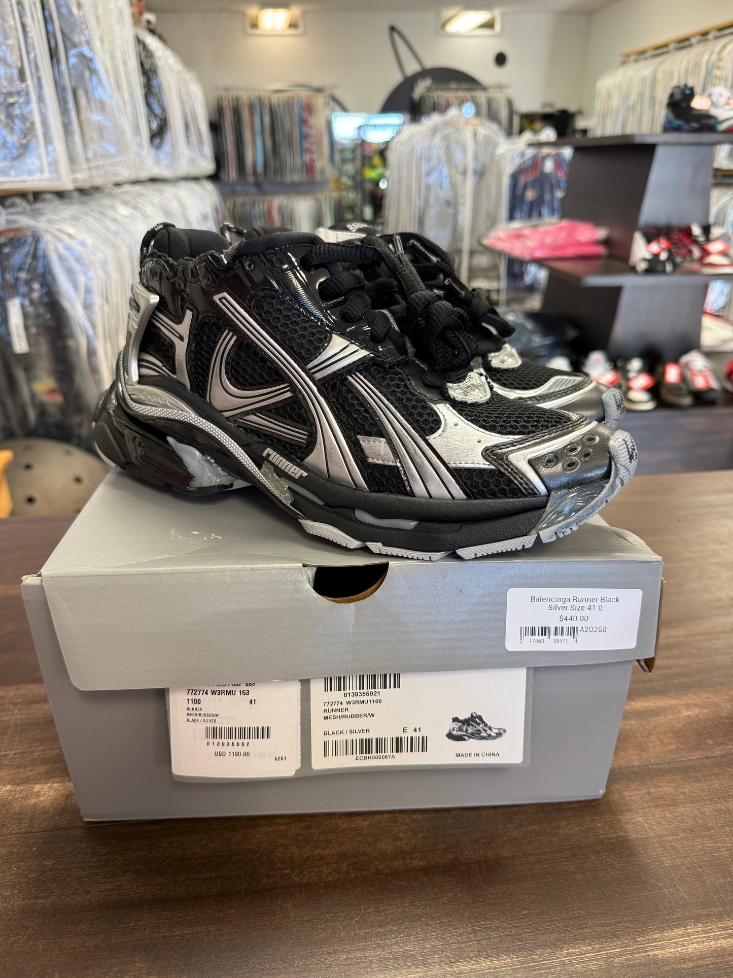 Balenciaga Runner Black Silver