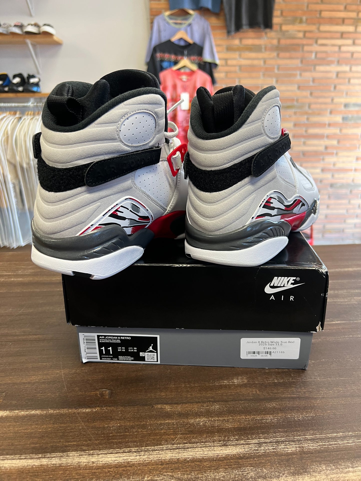 Jordan 8 Retro White True Red 2025