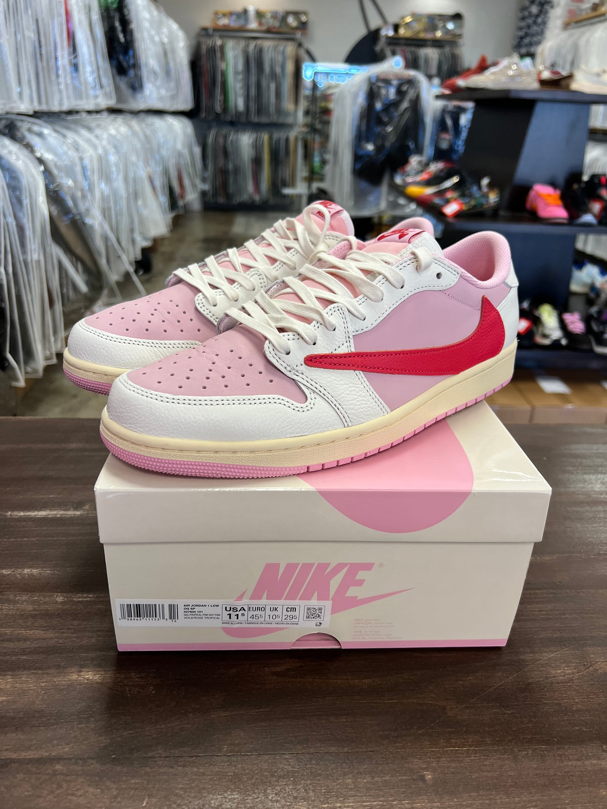 Jordan 1 Retro Low OG SP Travis Scott Sail Tropical Pink