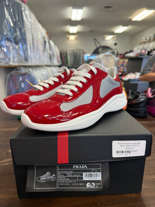 Prada America's Cup Red Silver Patent