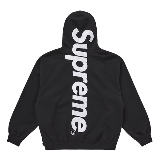 Supreme Satin Appliqué Hoodie Black