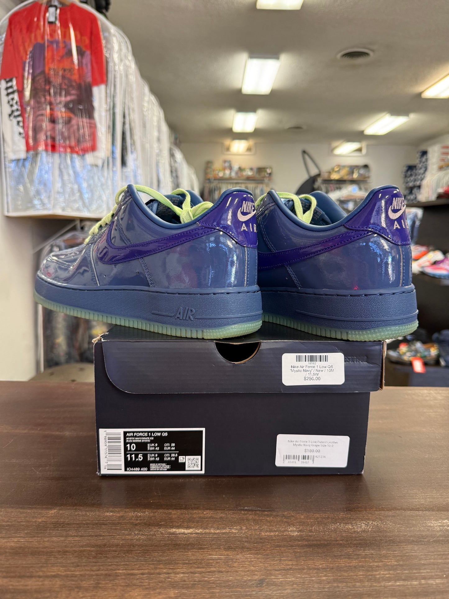 Nike Air Force 1 Low Patent Leather Mystic Navy Grape